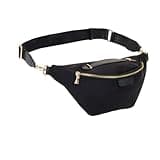 Zodaca Oversized Fanny Pack, Plus Size Crossbody Bag with Adjustable Belt Straps, Black Waist bag (42-54 Inches)