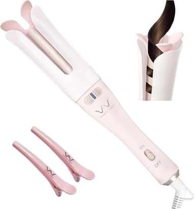 VAV Automatic Rotating Curling Iron for Medium to Long Hair - 1.25 Inch Curler Wand Creates Versatile Curls & Waves,Easy Use for Beginners