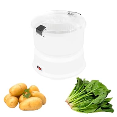 Electric Potato Peeler,85W Automatic Potato Peeling Machine with Vegetable Dehydrator,Dual Safety Locks,Kitchen Peeling Tool for Potato (White)