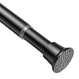 AIZESI Tension Rod 24 to 48 Inch, 1Pcs Black Tension Rod Tension Curtain Rod, Spring Tension Rod No Drilling Adjustable Curtain Rod for window，kitchen，closet，doorway