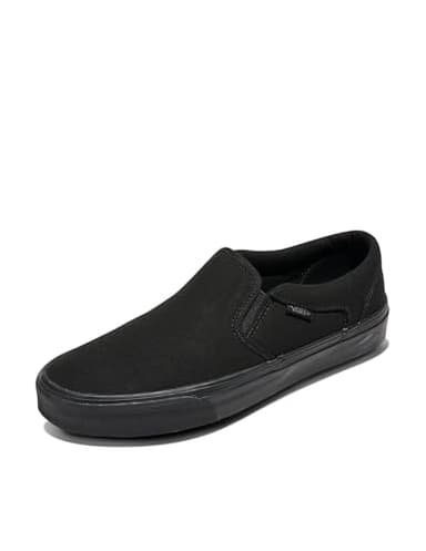 Vans Men's Asher Slip-On Shoe - Casual Sneakers for Walking, Fashion & Work. (Canvas) Black/Black. 10.5