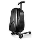 MRPLUM Scooter Luggage for Adults, Scooter Suitcase with Wheels Foldable Suitcase Trolley Case Bags for Travel Business Black