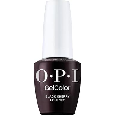 OPI GelColor Black Cherry Chutney | Opaque Dark Black-Red Pearl Shimmer LED Cure Gel Nail Polish | Salon-Quality Shine, Long-Lasting Wear | Vegan & HEMA Free | 0.5 Fl Oz