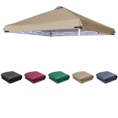 SCOCANOPY Replacement Top with Air Vent and Buckle for 10x10 Canopy Frame, Canopy Cover ONLY, (Khaki)