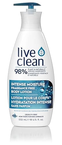 Live Clean Intense Moisture Fragrance Free Body Lotion, 18 Fl Oz