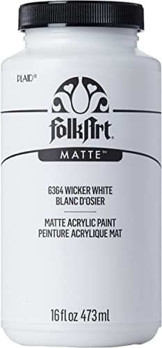 FolkArt Matte Acrylic Paint in Assorted Colors, 16 oz, Wicker White 16 Fl Oz