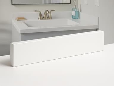 Threshold.shop Bathroom Vanity Sink Backsplash/Sidesplash (Super White Engineered Marble, 4" x 22")
