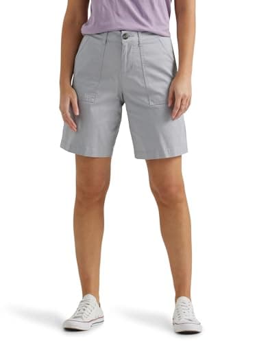 Lee Women's Ultra Lux Comfort with Flex-to-Go Utility Bermuda Short Material Gray 8