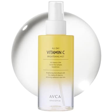 AVCA All Day Vitamin C Brightening Face Mist – Hydrating & Revitalizing Facial Spray with Glutathione & Vitamin Complex, Korean Skincare for Radiant Soothing Glow, 5.07 fl oz