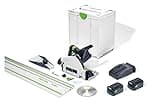 Festool 577664 Cordless Plunge-Cut Track Saw TSC 55 18V 5.0 Ah KEBI-F-Plus with 55-Inch (1400mm) Guide Rail