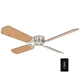 RecPro RV Ceiling Fan | 12V | 36" Brushed Nickel Finish | 4 Blades | Includes Switch (Oak)
