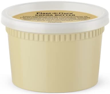 Plant Guru Raw Cocoa Butter 14.5 oz. 100% Pure Natural Unrefined FOOD GRADE Arriba Nacional Cacao Bean, Great For Chocolate Making, Soap, Lip Balm and Moisturizer For DIY Body Butters