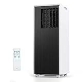 8,000 BTU Portable Air Conditioner with Remote, Dehumidifier, Fan Mode for Rooms Up to 350 Sq. Ft., 3-In-1 AC Unit with Timer & Window Kit, Grey
