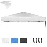 10×10 Canopy Replacement Top, Pop Up Canopy Replacement Tent Cover for Straight Leg Frame, Waterproof Canopy Top Cover for Garden Patio Camping (Top Only)(Silvery White)