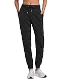 CRZ YOGA Lightweight Workout Joggers for Women 28.5" High Waisted Outdoor Running Casual Track Pants with Pockets Black Large