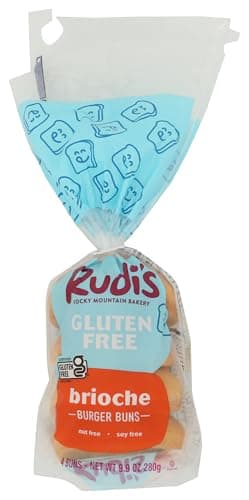 RUDIS BAKERY Brioche Hamburger Buns, 9.9 OZ