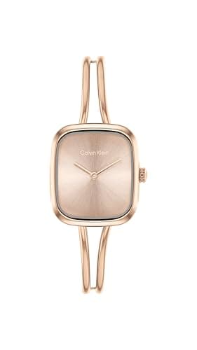 Calvin Klein Women’s CK Adore Stainless Steel Watch – 24mm Tank Case, Adjustable Bangle Bracelet, Petite Elegant Design - Gift for Her