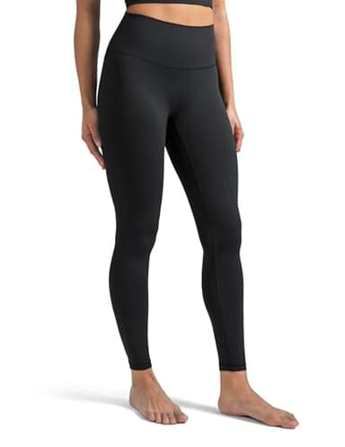 Colorfulkoala Dreamlux No Front Seam Leggings for Women 25" Inseam, High Waisted Buttery Soft 7/8 Yoga Pants (M, Black)
