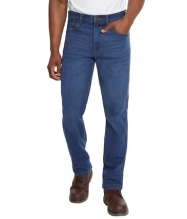 Kirkland Signature Men's Comfort Stretch Straight Fit Classic 5 Pocket Denim Jean (US, Waist Inseam, 36, 32, Regular, Regular, Blue)