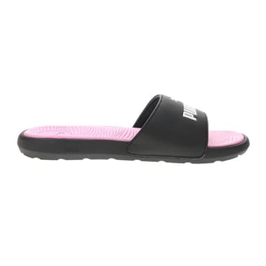 PUMA Womens Cool Cat 2.0 Slide Sandal, Womens Black Womens White-Pale Pink, 10