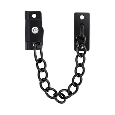 No-Drill Window Safety Lock Limiter Stopper Office Ventilation Window Restrictor Chain Home 100% Child Safety Lock Door Guard Chain Locks for Inside Door and Front Door, Easy Installation (Black)