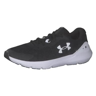 Under Armour Women's Surge 3 Running Shoe, Black (001)/White, 10