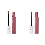 MAYBELLINE Super Stay Matte Ink Liquid Lipstick Makeup, Long Lasting High Impact Color, Up to 16H Wear, Lover Mauve Neutral and Ringleader Mauve Pink, 1 Count Each