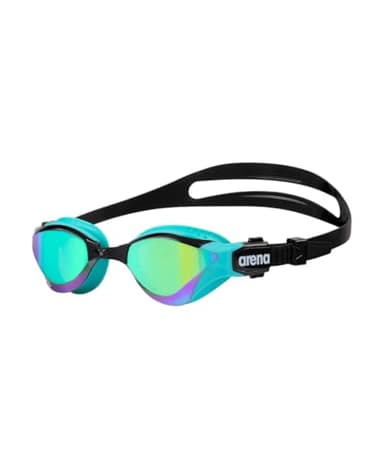 ARENA Unisex Adult Cobra Tri Swimming Goggles for Triathlon and Fitness Swipe Anti-Fog Wide Vision Mirror Lens, Emerald/Peacock