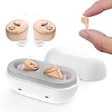 Hearing Aids for Seniors and Adults Rechargeable, In Ear Hearing Aid Not Amplifier, Hearing Aides for Hard Severe Hearing Loss, Invisible Hearing Ear Buds Earbuds, Useful Elderly Gifts