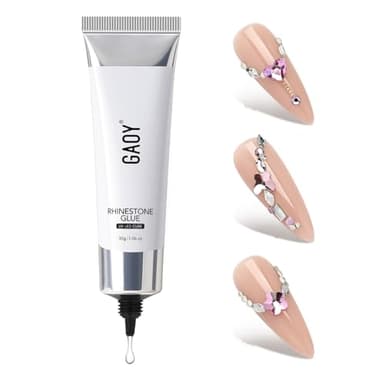 GAOY Rhinestone Glue, Strong Adhesion 3D Gel Nail Art Glue for Nail Charms, Gems and Jewels Decoration, 30g Need UV Light Cured
