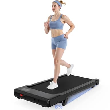 Lacuffy Walking Pad, 6% Walking Pad with Incline, No-Assembly Walking pad Treadmill with APP and Remote Control, LED Display, 2.5 HP Quiet Under Desk Treadmills, 300 lbs Capacity