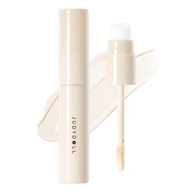JUDYDOLL Liquid Contour & Highlighter, Face Sculpting Liquid Highlighter & Contour With Brush, Anti-Smudge & Brightening, Long-Lasting,For Warm Undertone (02 Beige White)