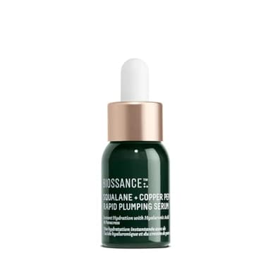 Biossance Squalane + Copper Peptide Rapid Plumping Serum - Face Serum for All Skin Types - Visibly Plumping + Firming Skin, Fine Lines + Wrinkles, Vegan Copper Peptides, Hyaluronic Acid - 0.4oz
