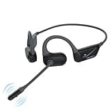 MONODEAL Open Ear Headphones with Mic, Lightweight Bluetooth 5.4 Headset with Microphone Noise Cancelling Mute Button, Wireless Headset Earphones for Work, Driving, Home Office, Workouts