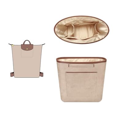 GIVLEFLY Backpack Organizer Insert & Liner with Cup Holder, fits Longchamp Le Pliage Original M Backpack, Green M, Xtra Backpack and Original M Tote, Lightweight Shaper