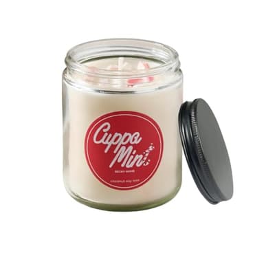 Becky Home Peppermint Candle, Christmas 9oz Jar, Holiday Home Accent, Candy Cane Aroma, Fresh Winter Scent, Seasonal Gift Candle for Men and Women