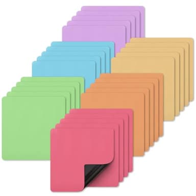 Magnetic Sticky Notes, 3x3 inch, 30-Pack Pastel Dry Erase Magnets, Reusable Magnetic Dry Erease Labels, Easy to Post Notes for Whiteboard, Fridge, Locker, Cabinet, Door - Office Classroom Supplies
