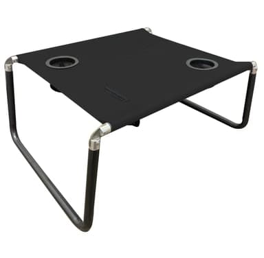 Neso Beach Table - Lightweight, Portable and Foldable Table for Beach, Camping and Outdoor Adventures - Stable Surface - with Cup Holder for Drinks and Phone Pockets - Black