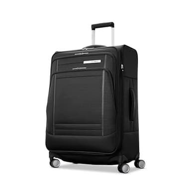 Samsonite UpLIFT Lightweight Medium Checked Softside Luggage with Spinner Wheels - Expandable - Airline-Approved, Polyester Soft Suitcase for Ultra Light Travel - Black