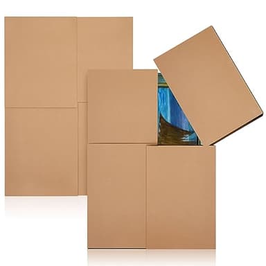 Ireer 2 Set Picture Shipping Box 40" x 60" x 4" Corrugated Cardboard Adjustable Boxes for Shipping TV Picture Mirror Moving Packing Glass Storage Supplies