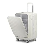 KYME Hardside Carry On Luggage with Laptop Compartment (White, Carry-On 20 Inch)