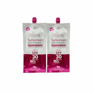 Generic 2 Sachets Brilliant Skin Essentials Sunscreen Gel-Cream UVA/UVB Protection SPF 30, 50g, 1.7 Ounce (Pack of 1)