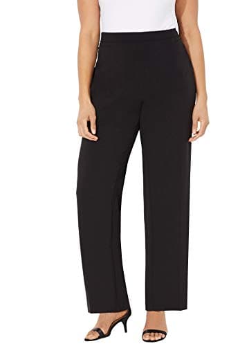 Catherines Women's Plus Size Refined Pull-On Pant - 1X, Black