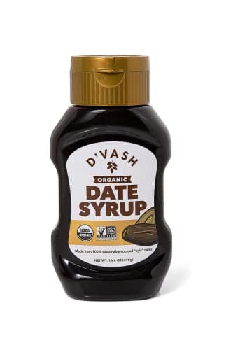 Organic Date Syrup 1 ingredient 100% Dates | D'Vash Organics | 16.6 oz Squeeze Bottle |Non-GMO, Vegan, No Added Sugar, Sugar/Honey Substitute, Gluten Free and Kosher |