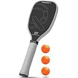 QYNTELIX Pickleball Training Paddle Set, 3Pcs Indoor Quiet Mini Ball, USAPA Approved Pickleball Trainer Practice Paddle, T700 Raw Carbon Fiber, 16mm Core Sweet Spot Training, Gray