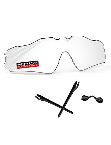 iLikeo PRO+ Polycarbonate Non-Polarized Replacement Lenses & Rubber Kits for Oakley Radar EV Path OO9208 Sunglasses - HD Transparent