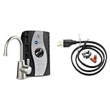 InSinkErator HOT250 Instant Hot Water Dispenser System, Single-Handle Faucet in Satin Nickel with 2/3-Gallon Stainless Steel Tank, H250SN-SS & Garbage Disposal Power Cord Kit, CRD-00