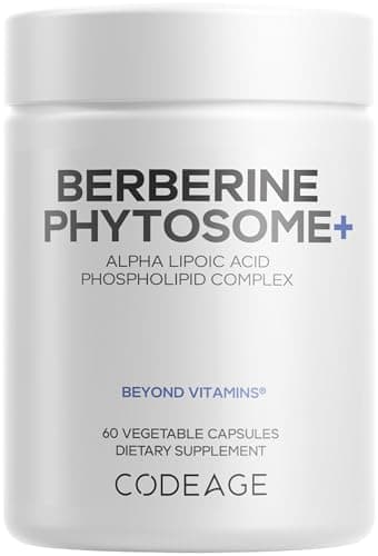 Codeage Berberine Phytosome Supplement - Berberine HCL, Alpha Lipoic Acid, Phospholipid Complex - 2-Month Supply - Berberine HCL - Berberine Hydrochloride - Gluten-Free, Non-GMO - 60 Capsules