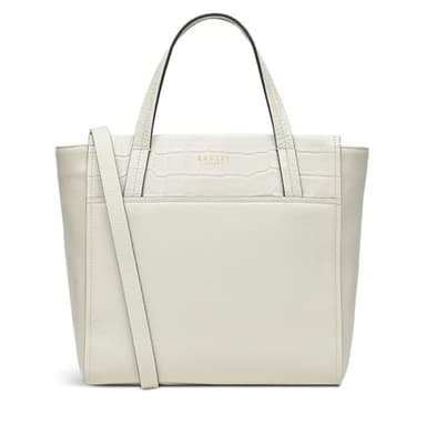 RADLEY London Downtown Women's Small Leather Ziptop Satchel Bag, Chalk