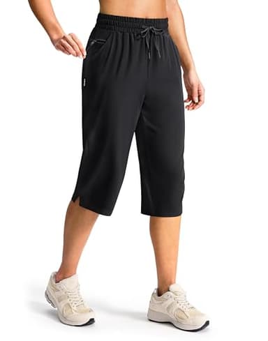 G Gradual Women's 15" Long Hiking Shorts with Zipper Pocket Below The Knee Capris Lightweight Bermuda Shorts for Women(Black, 3XL)
